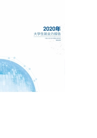2020年中国大学生就业力报告