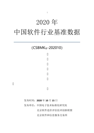 2020年中国软件行业基准数据wk
