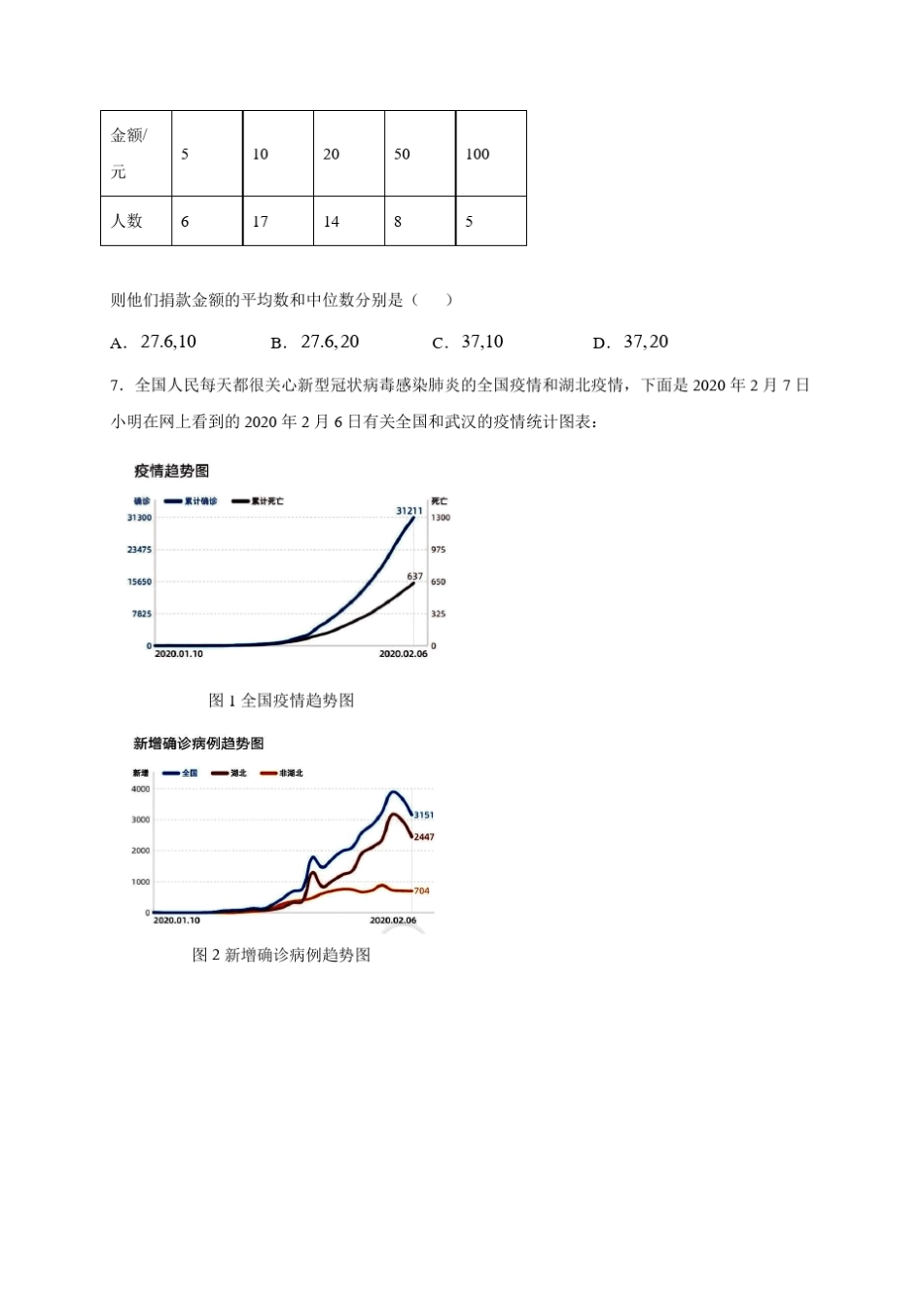 2020年中考数学专题训练疫情专题01(有答案解析)_第2页