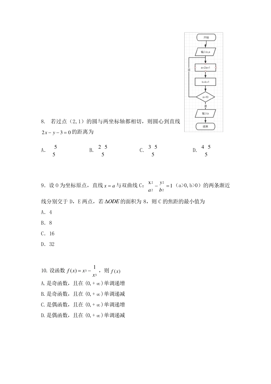 2020年全国II卷文科数学高考真题_第3页