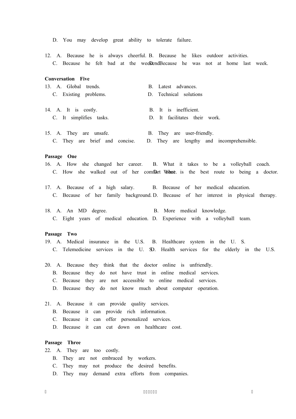 2020年全国医学博士英语统考真题及答案_第2页