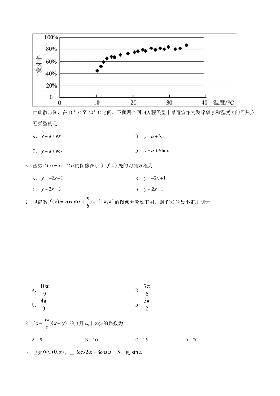 2020年全国卷Ⅰ高考理科数学试题及答案_第2页
