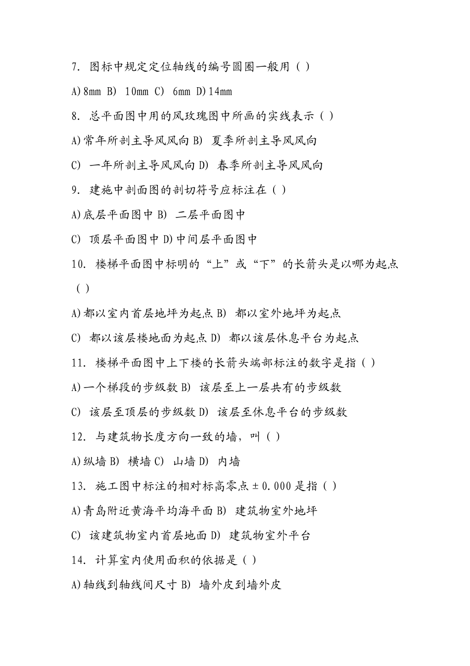 2020年建筑识图题库及答案整理版_第2页