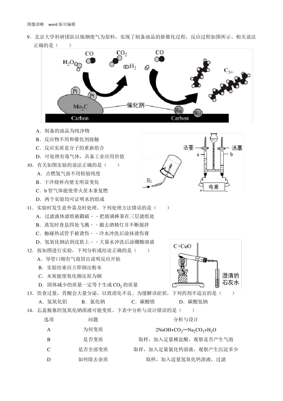 2020年成都市中考化学试题_第2页