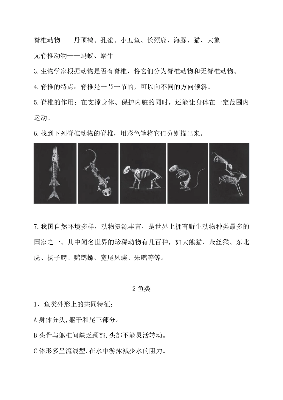 2020年新苏教版四年级上册科学第一单元《动物大家族》知识点整理_第2页