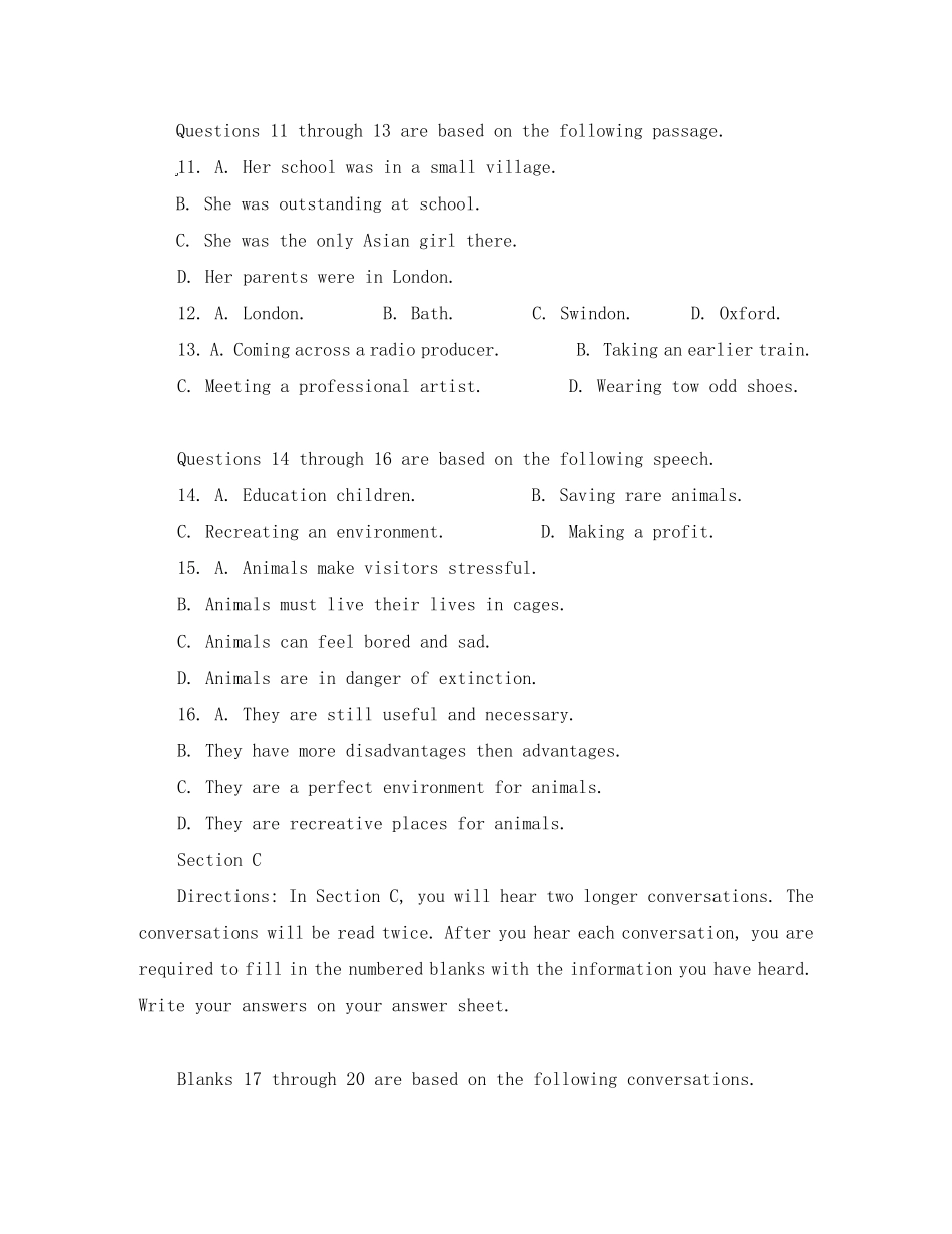 2020年普通高等学校招生全国统一考试英语(上海卷,含答案)_第3页