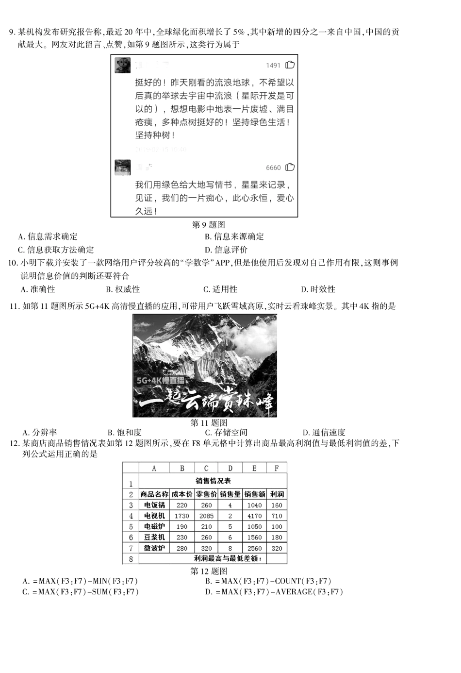 2020年江西省高考信息技术试题及答案_第2页