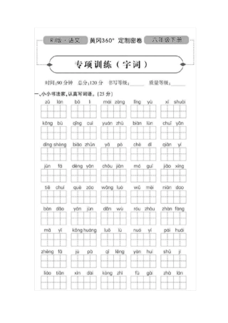 2020年部编版六年级小升初语文专项练习