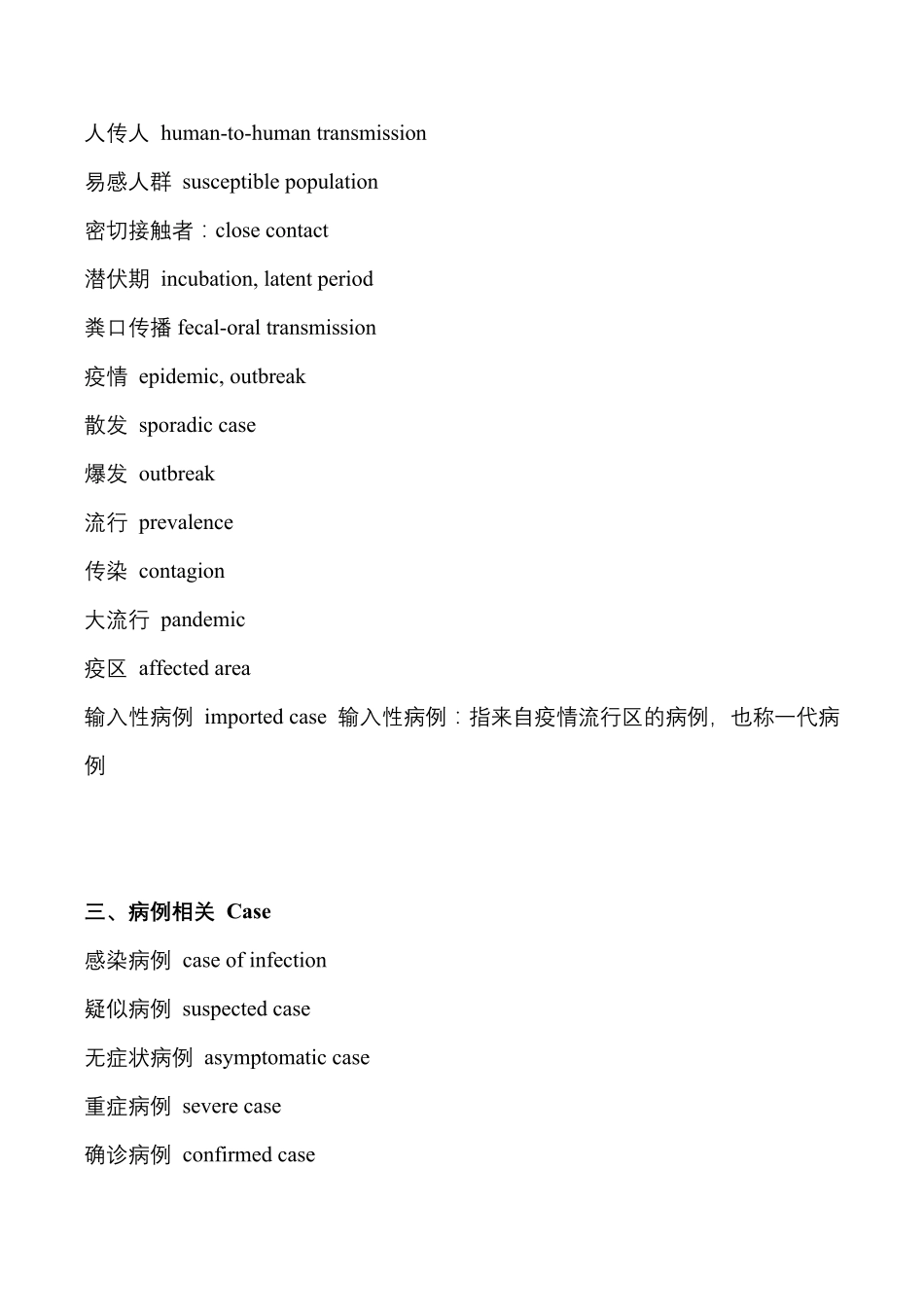 2020新冠疫情相关英语常用词汇与表达汇总_第2页