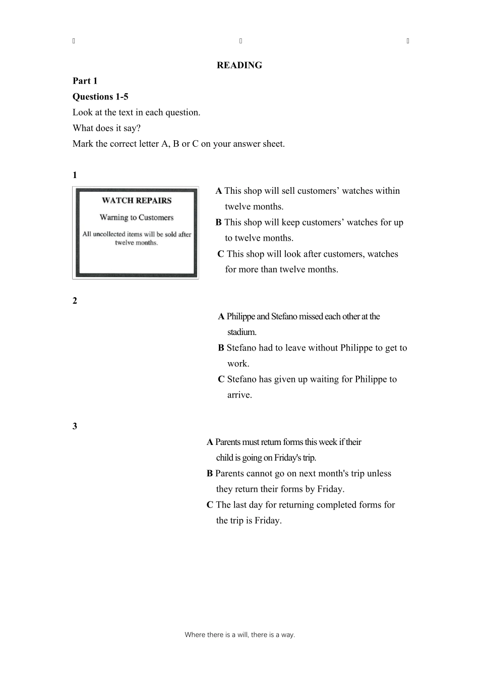 2020新版PET模拟题一套_第1页