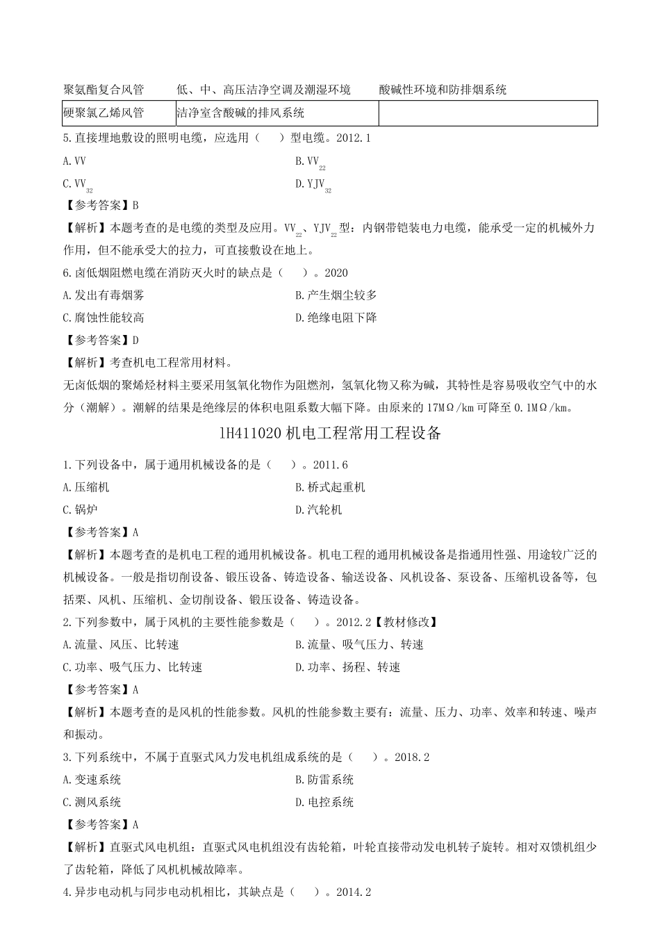2021一建《机电》章节题及参考答案_第2页