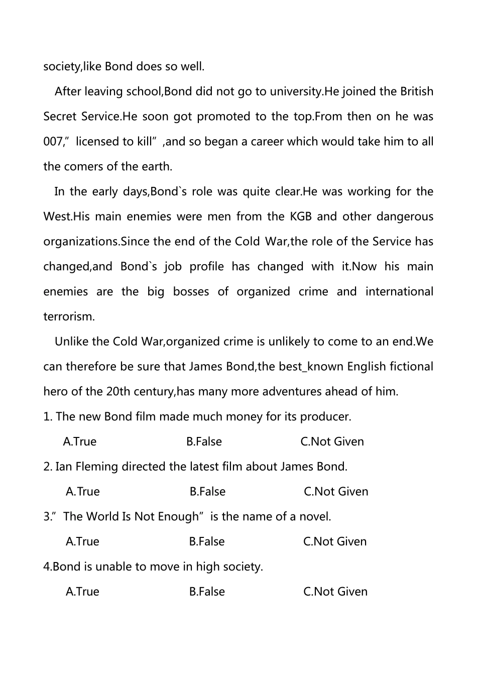 2021年10月自考全国统一命题考试00015英语试卷及答案_第2页