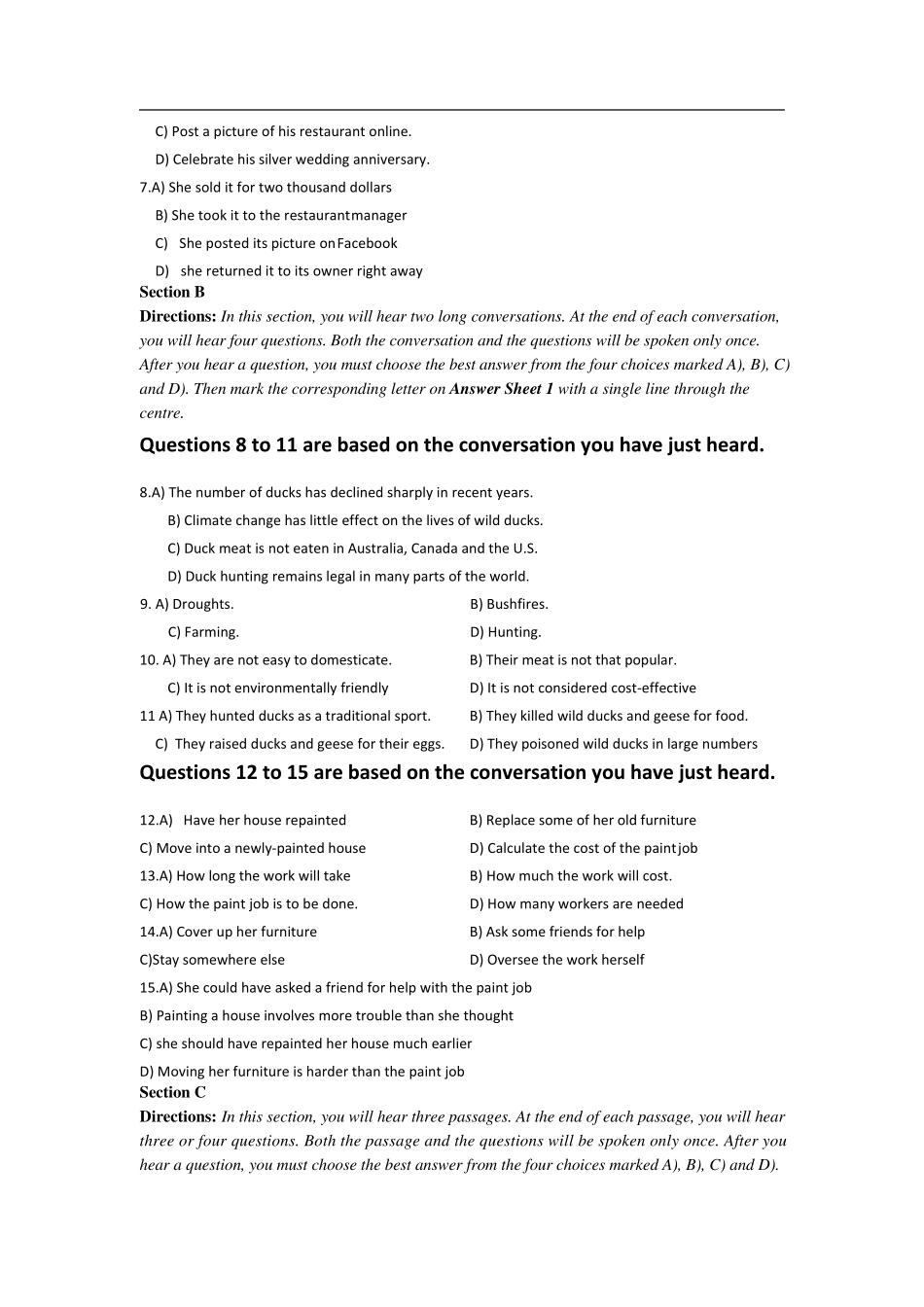 2021年12月大学英语四级考试题(第2套)_第2页