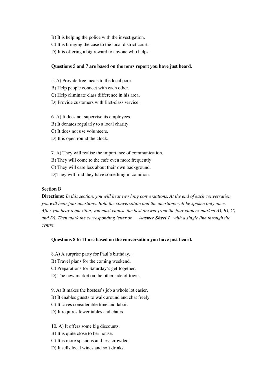 2021年6月《大学英语四级》第1套考试真题与参考答案_第2页