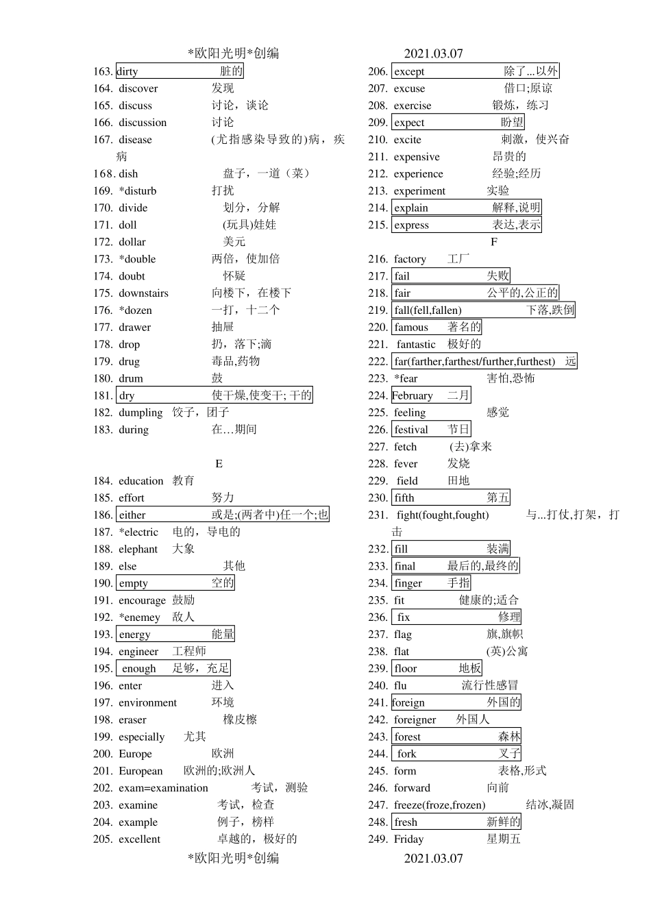 2021年中考英语常考词汇_第3页
