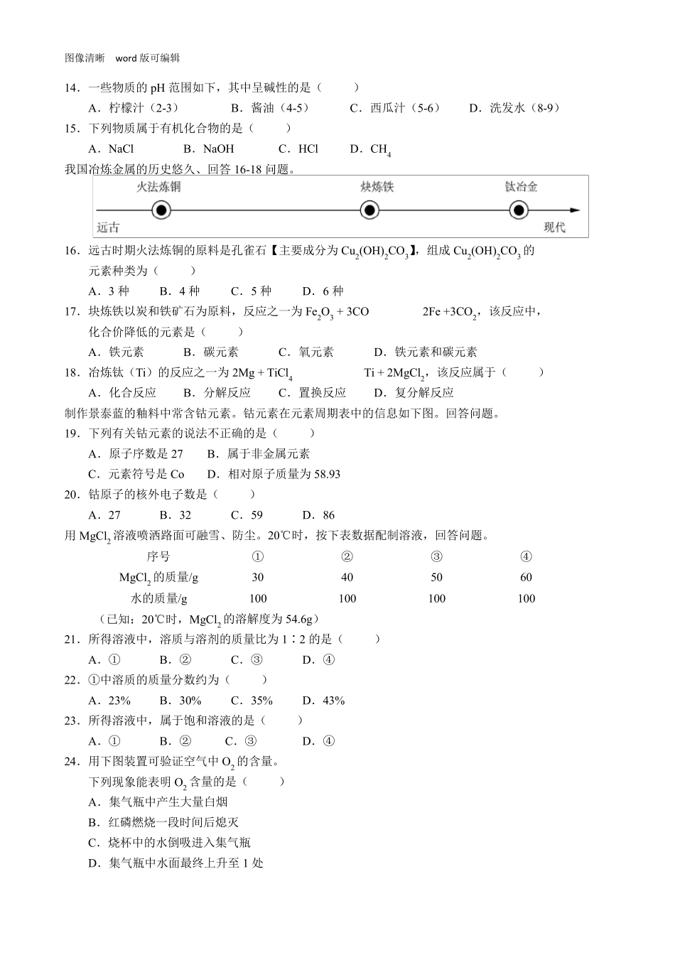 2021年北京市中考化学试卷_第2页