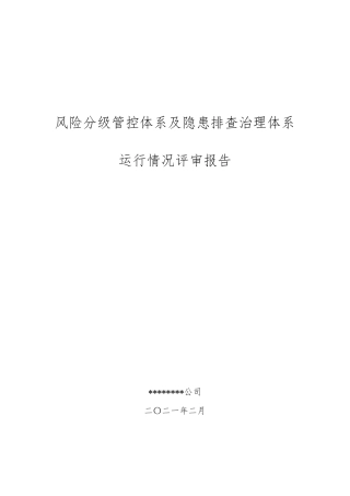 2021年双重预防体系运行情况评审报告及记录