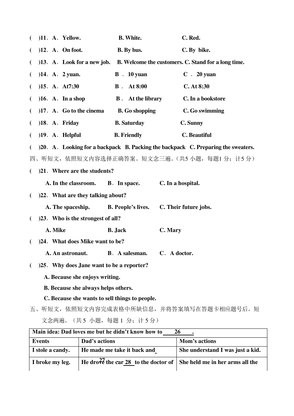 2021年四川省成都市中考英语试题及答案_第2页