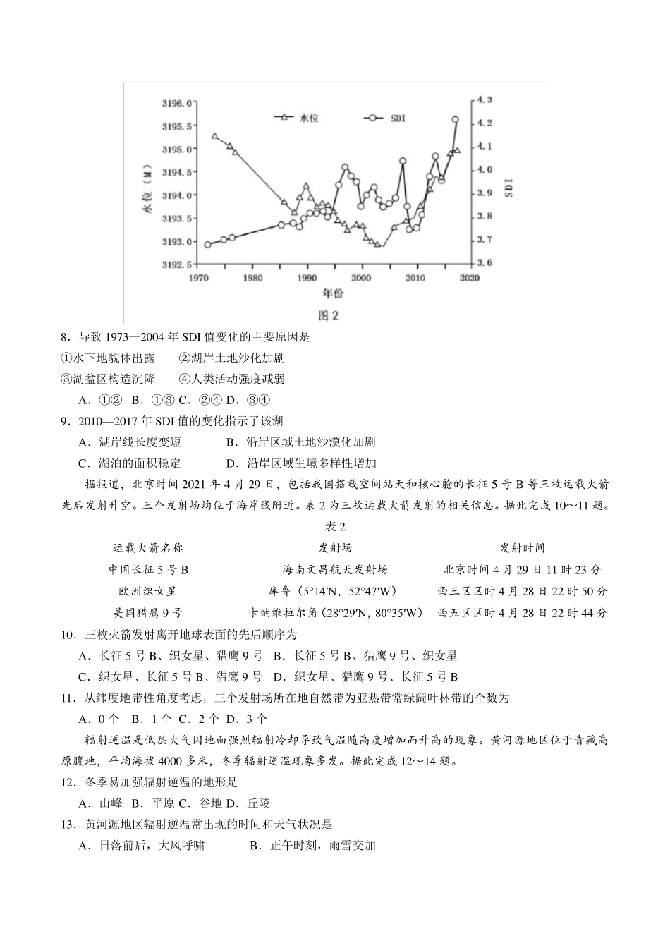 2021年广东省高考地理试题_第3页