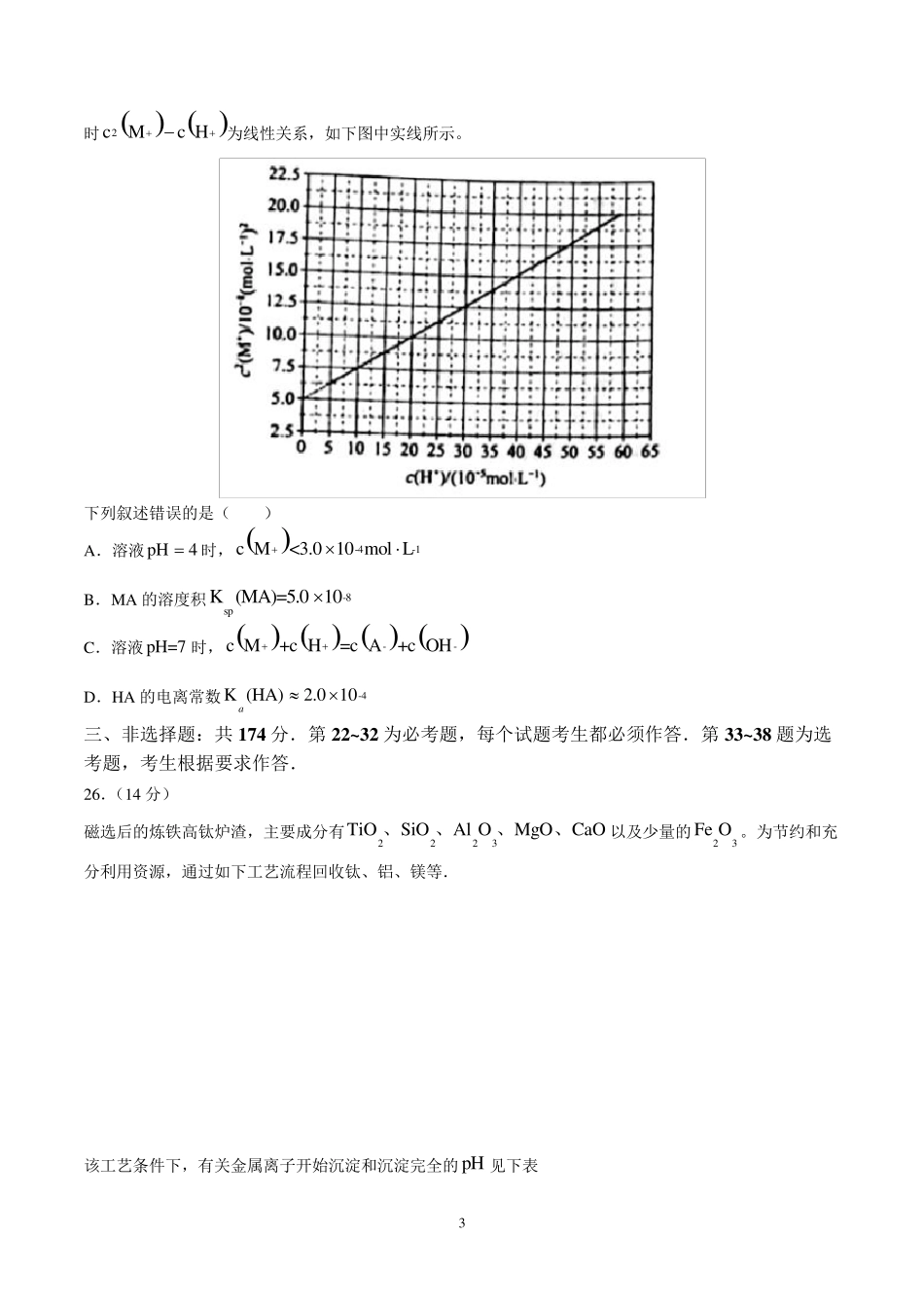 2021年高考全国乙卷理综化学试题及参考答案_第3页