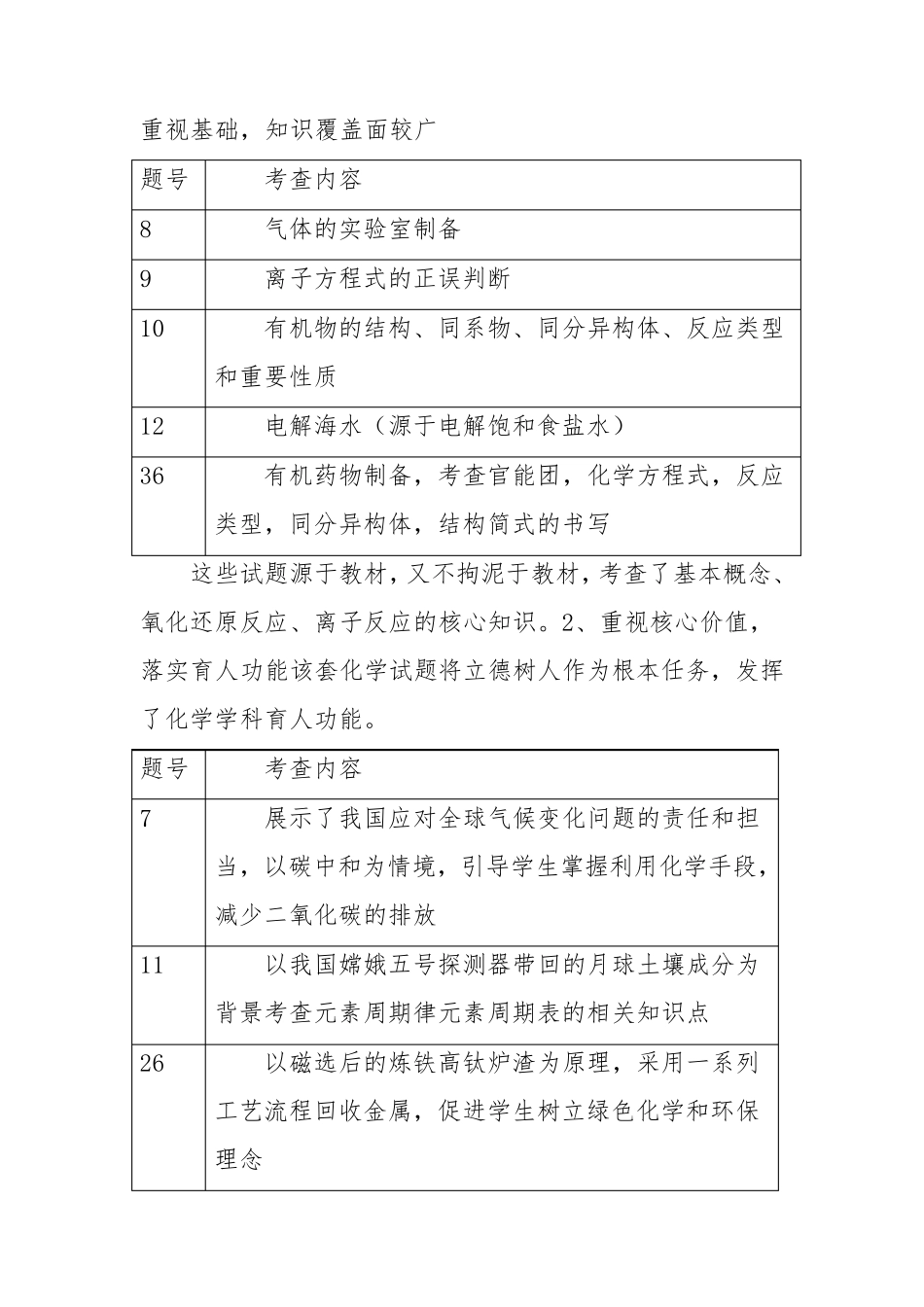 2021年高考化学试题分析(全国乙卷)_第2页