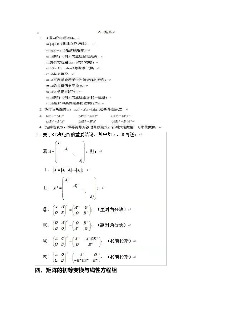 2021考研数学之线性代数考前必备公式梳理_第3页