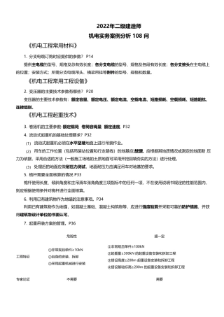 2022二建《机电工程》案例100问