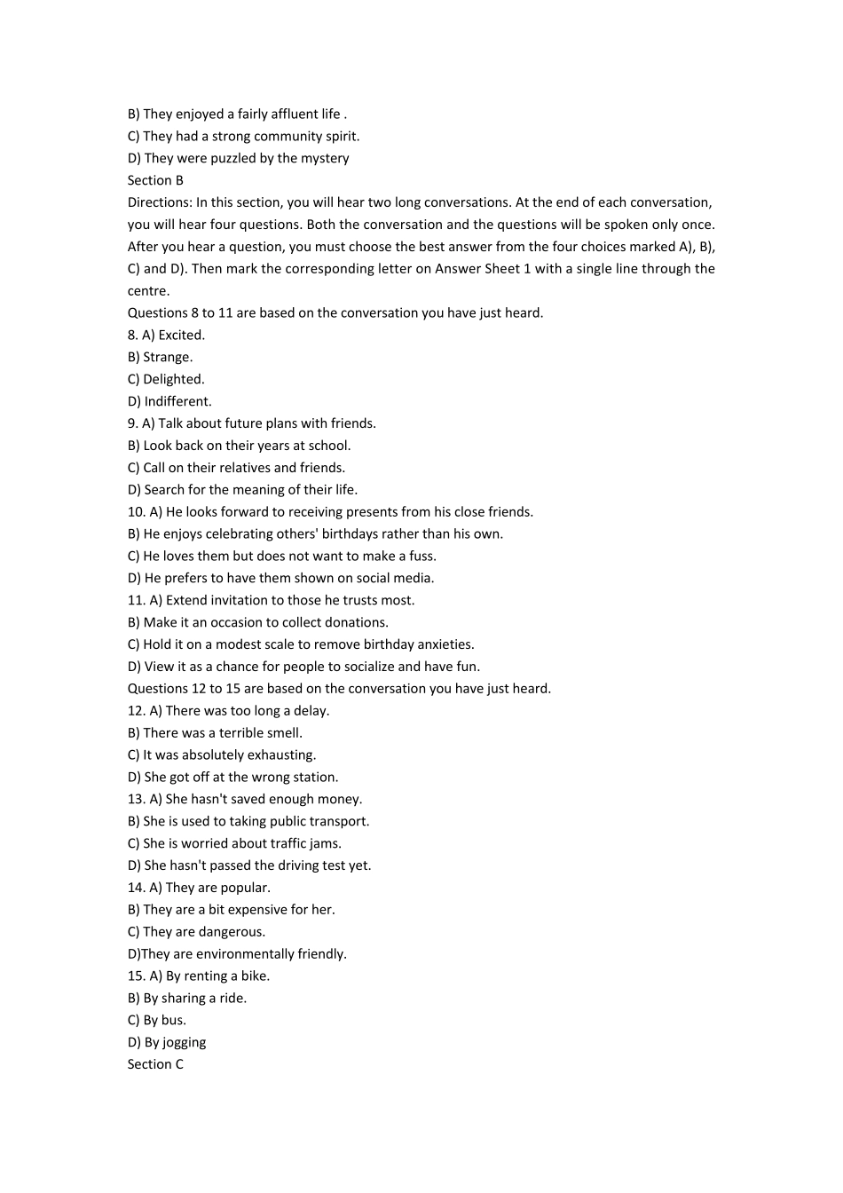 2022年12月大学英语四级考试真题(第1套)_第2页