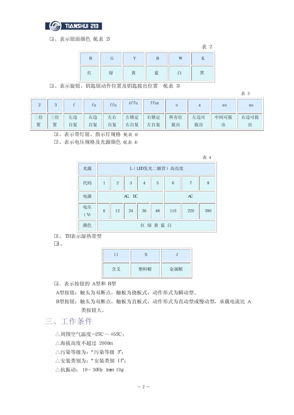 LAY39天水二一三电器按钮产品_第2页