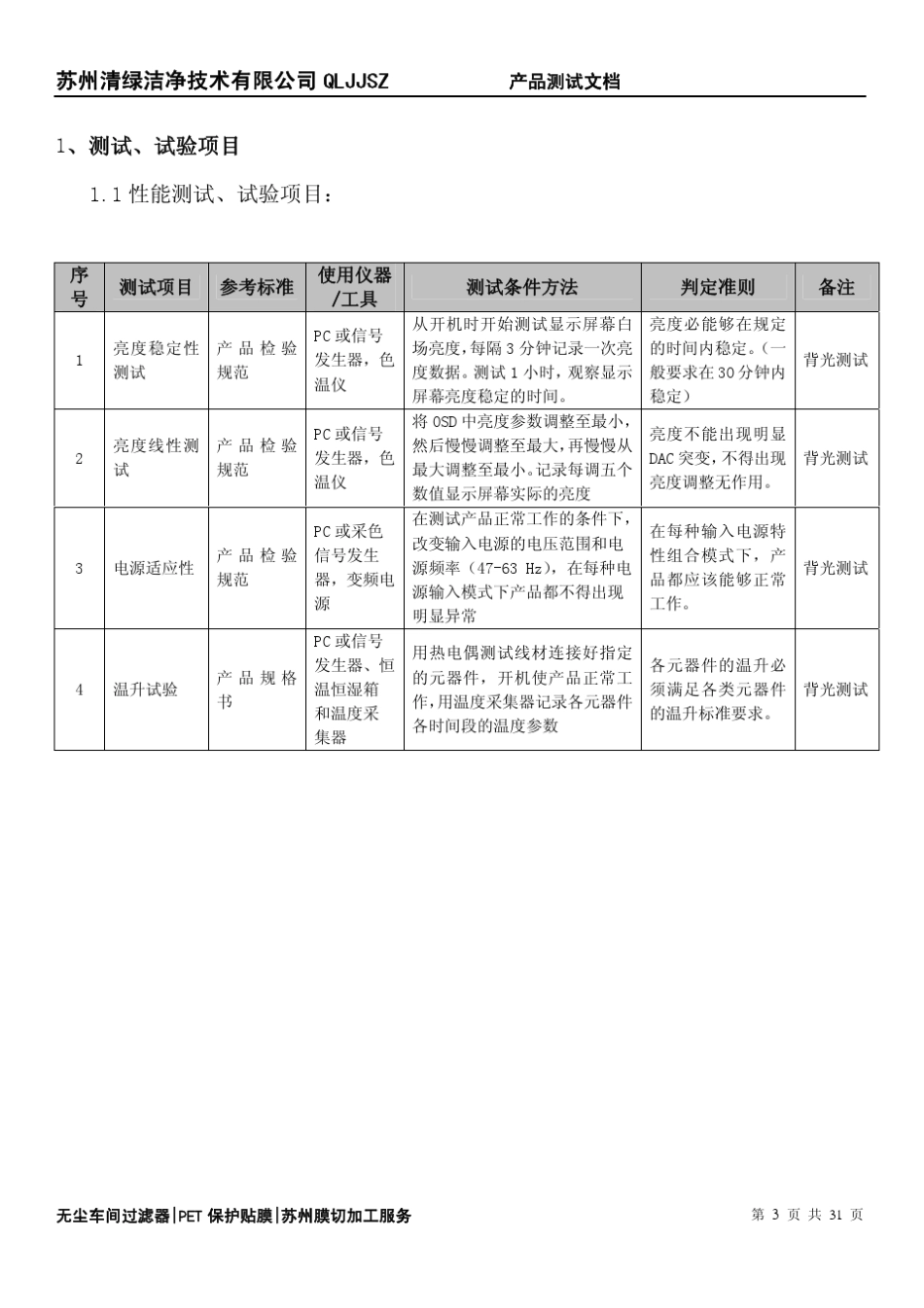 LCD产品可靠性测试项目_第3页