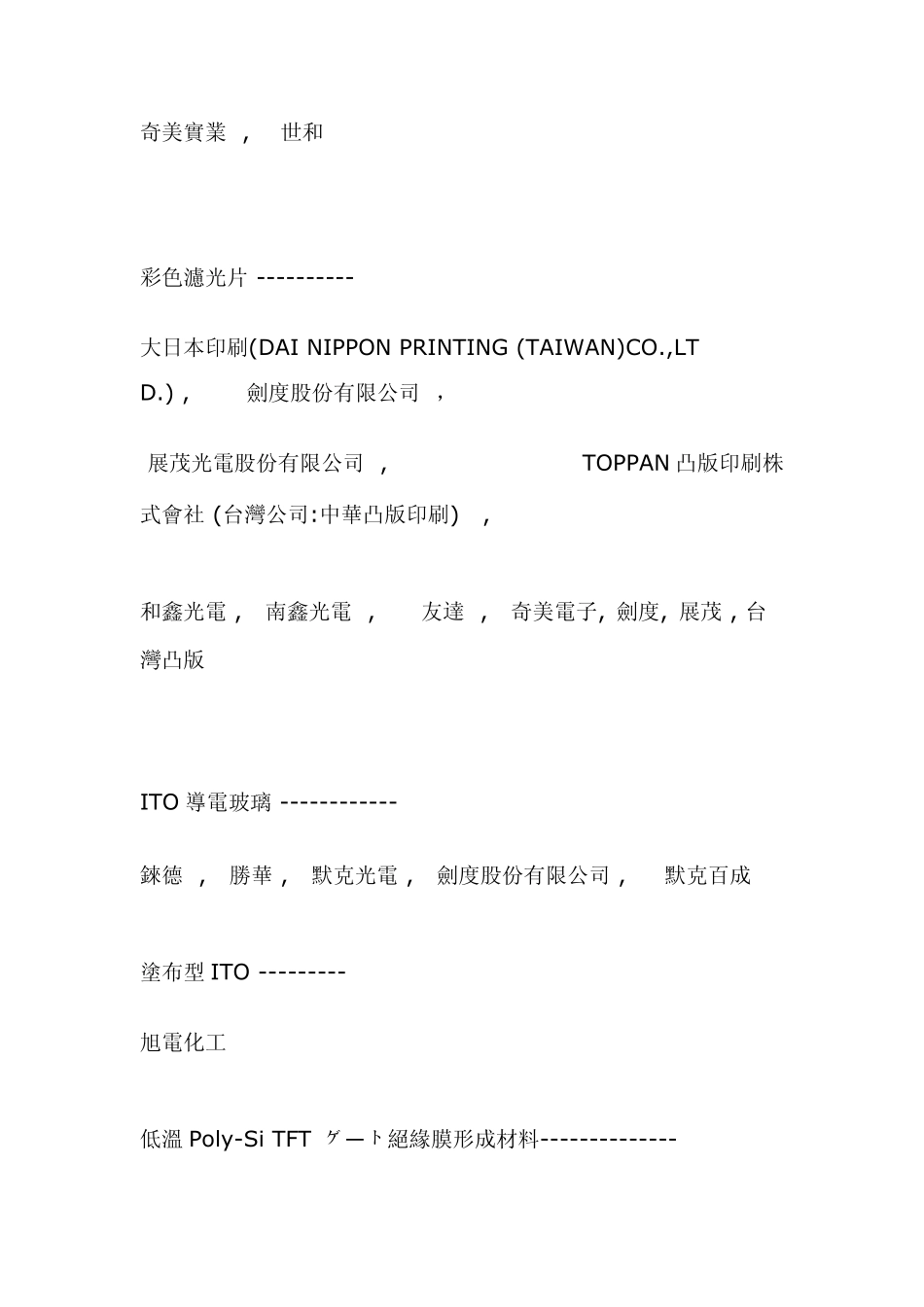 LCD原料制造商一览表_第3页