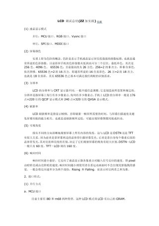 LCD调试总结
