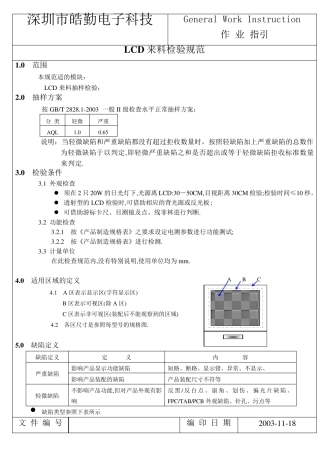 LCM检验规范