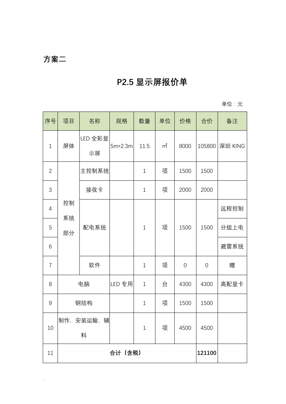 LED大屏报价单_第3页