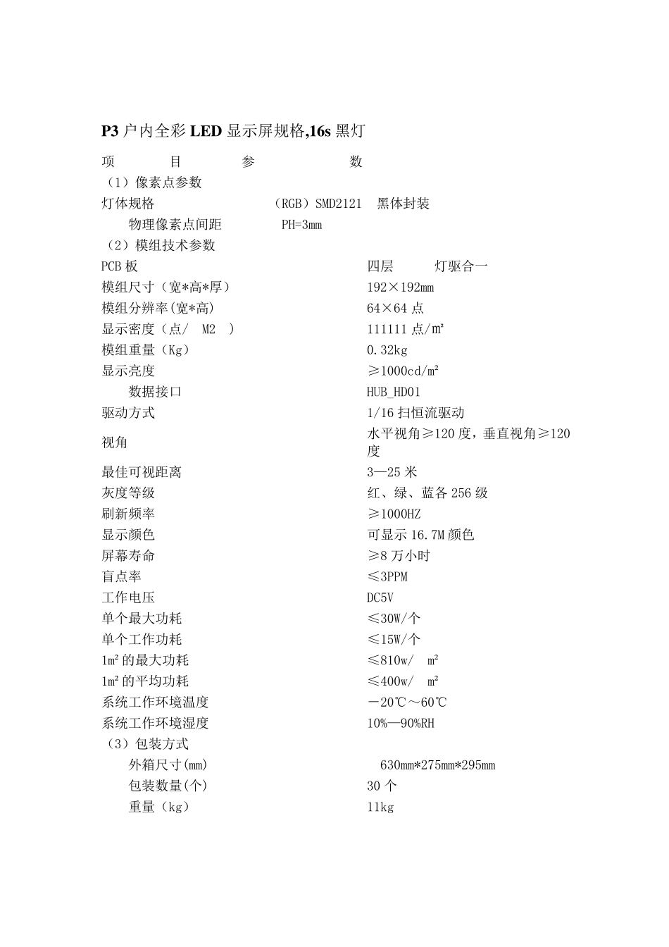 LED显示屏模组室内主流型号尺寸规格_第2页