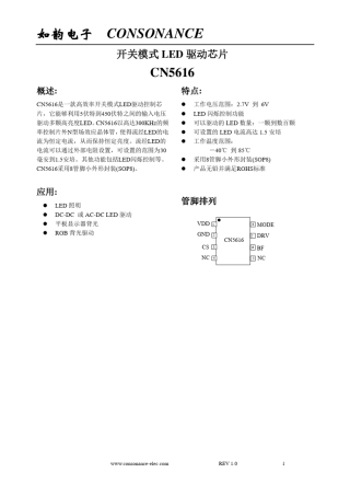 LED节能灯电源驱动芯片CN5616资料