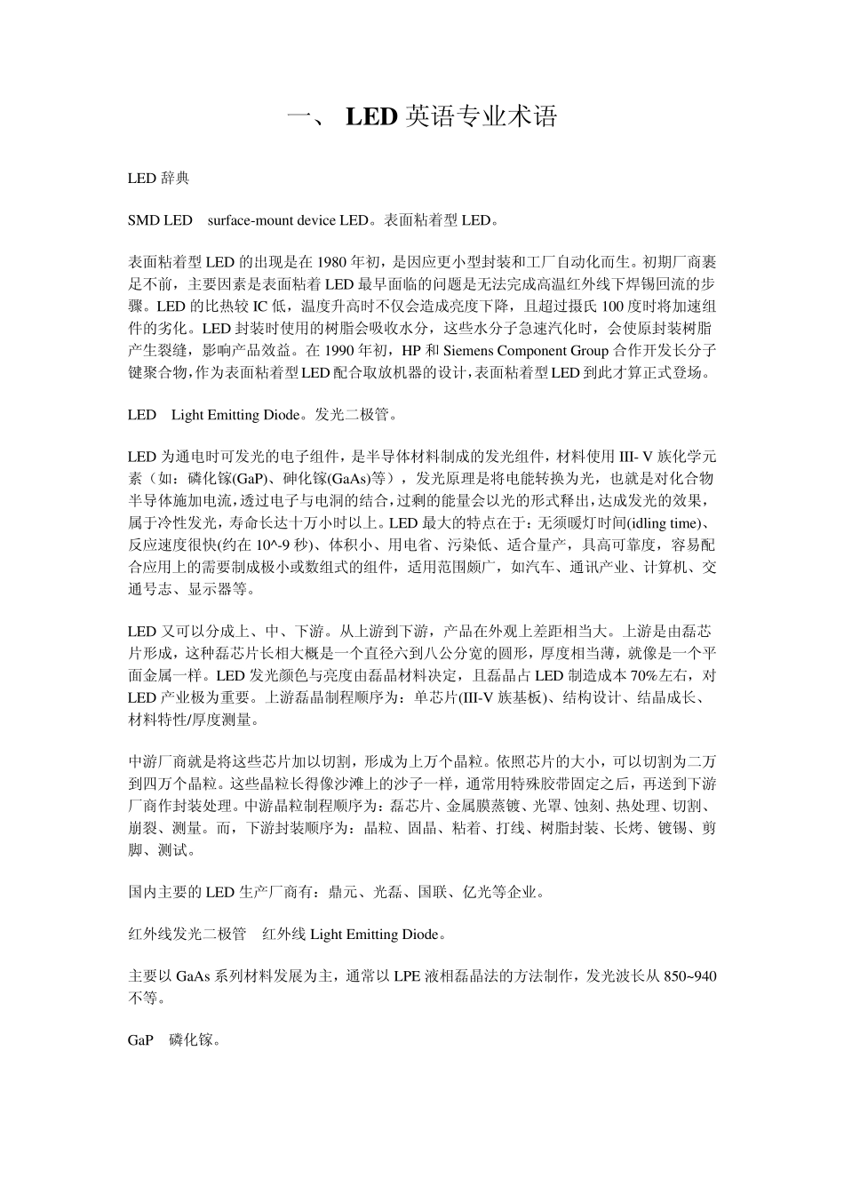 LED英语专业术语_第1页