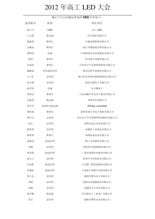 LED行业CEO