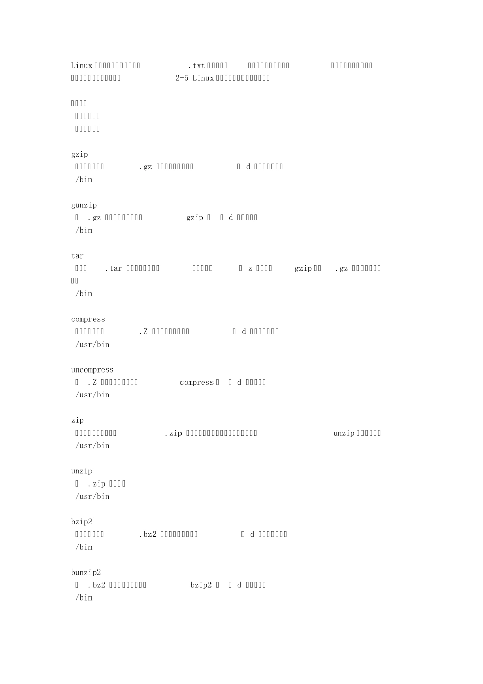 Linux常用的压缩及解压缩命令_第1页