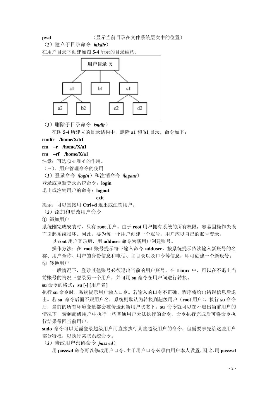 linux操作系统指令实验报告_第2页