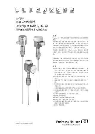 LiquicapMFMI51电容式连续物位计资料