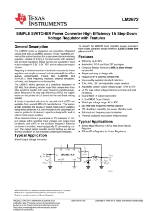LM2672开关电源稳压芯片德州仪器