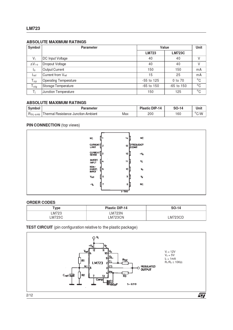 LM723CN高精度电压调节器_第2页