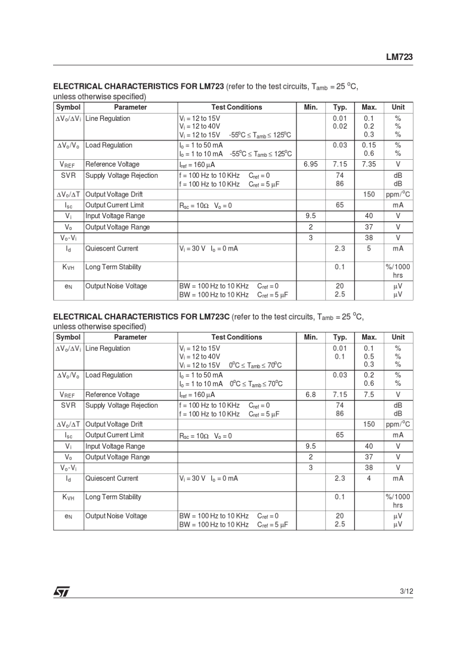 LM723CN高精度电压调节器_第3页