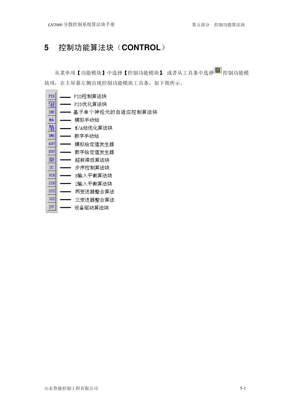 LN2000分散控制系统算法块手册5控制功能_第1页