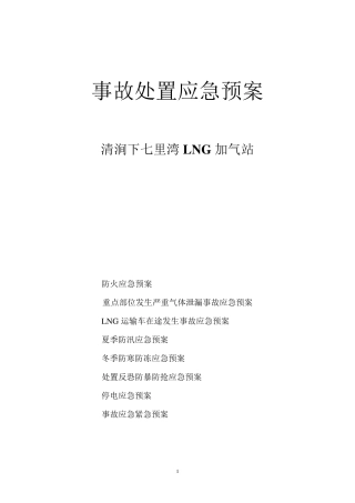LNG加气站事故处置应急预案