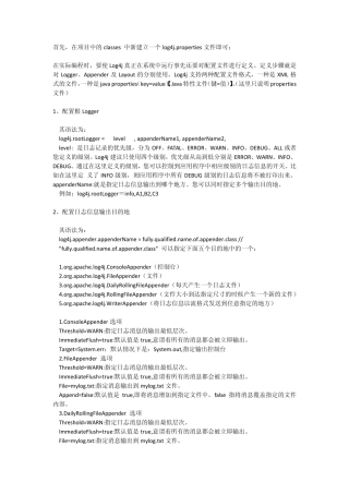 log4j.properties详解与例子