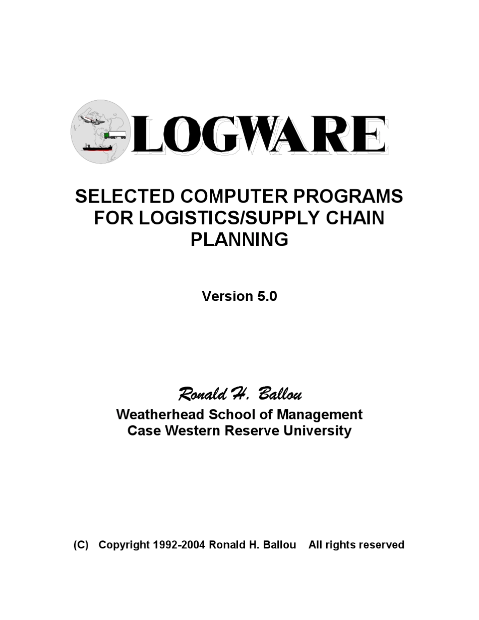Logware物流优化软件教学版_第1页