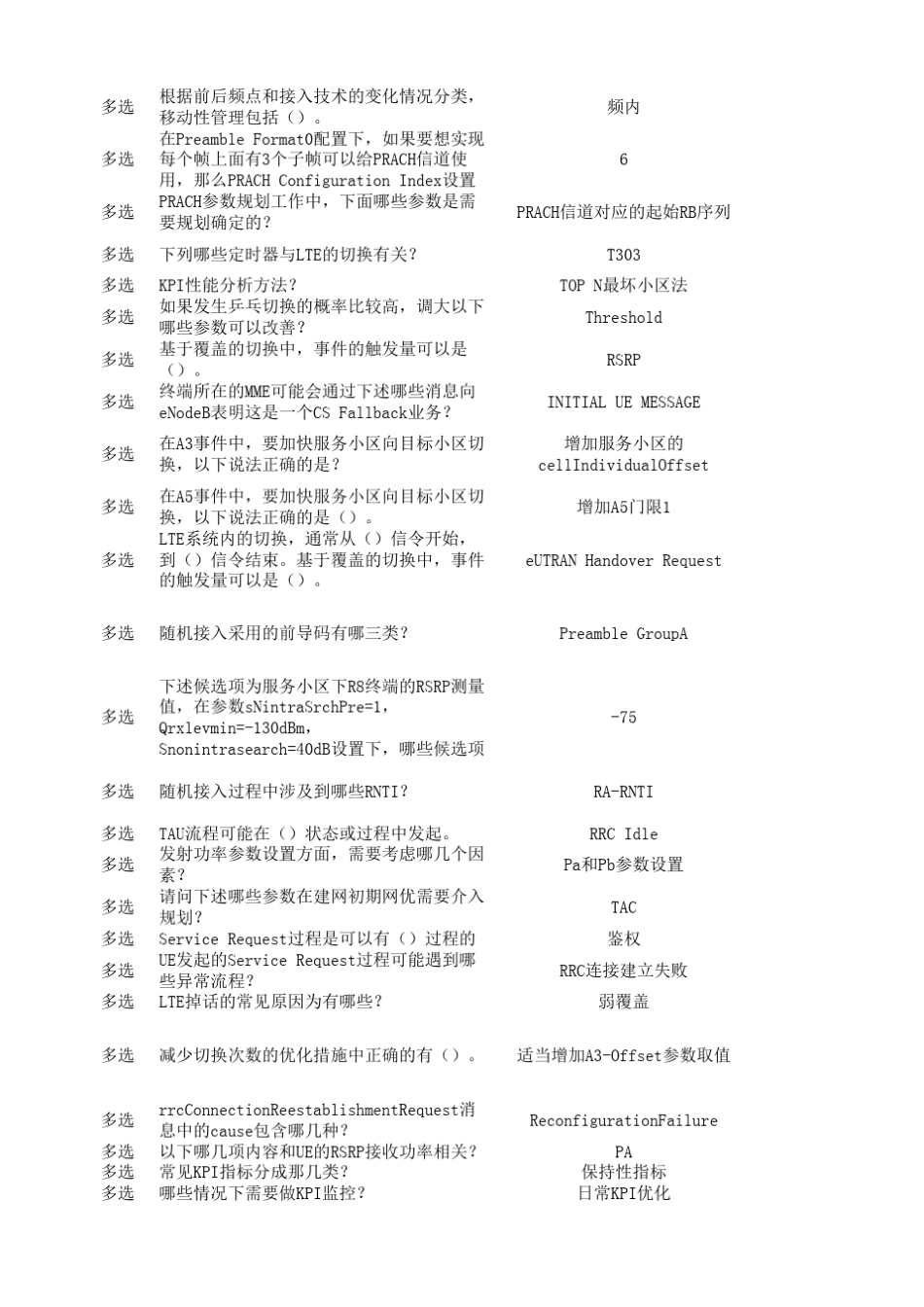 LTE初中级认证复习题库汇总版_第2页