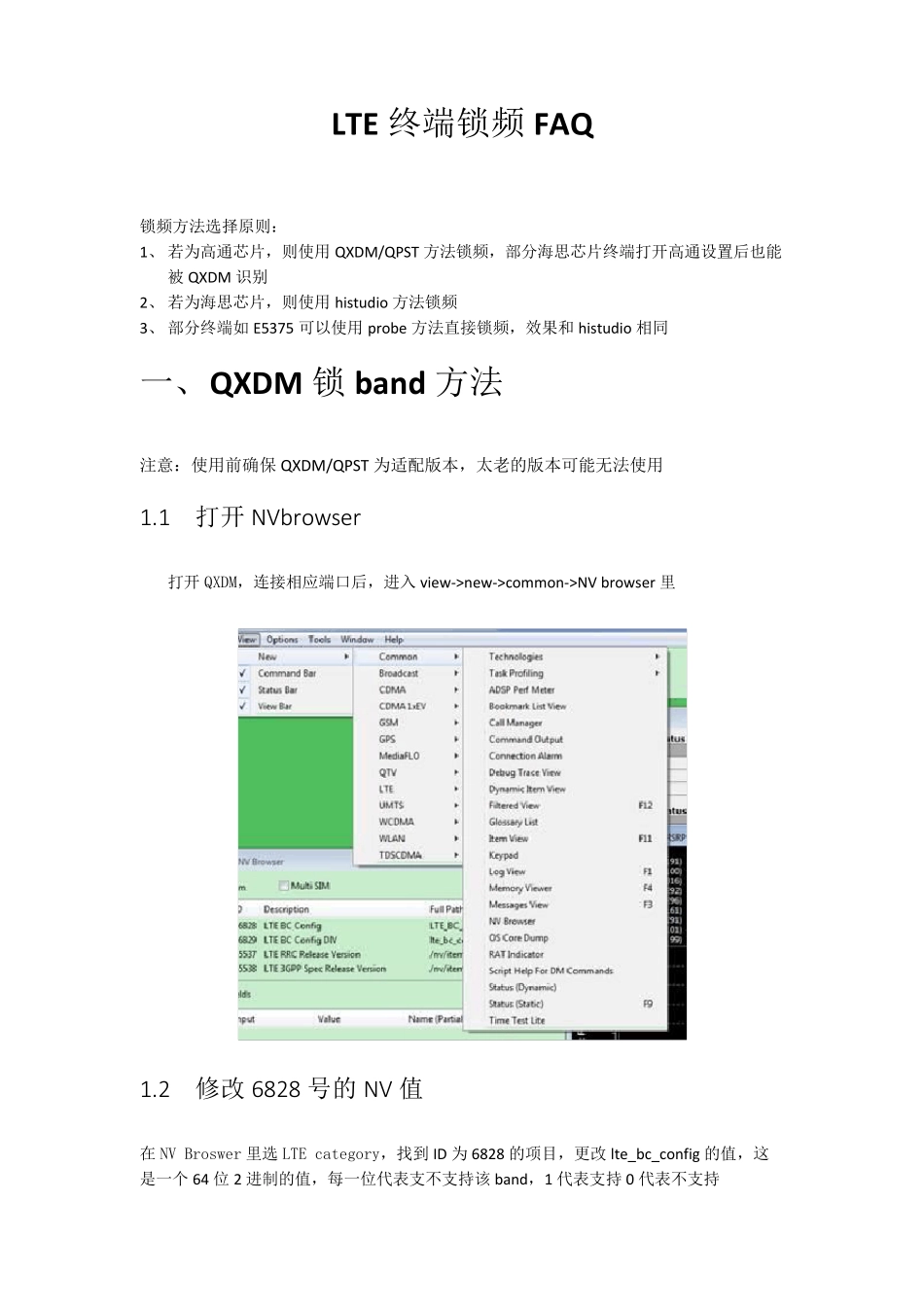 LTE项目总结终端锁频方法FAQ_第1页